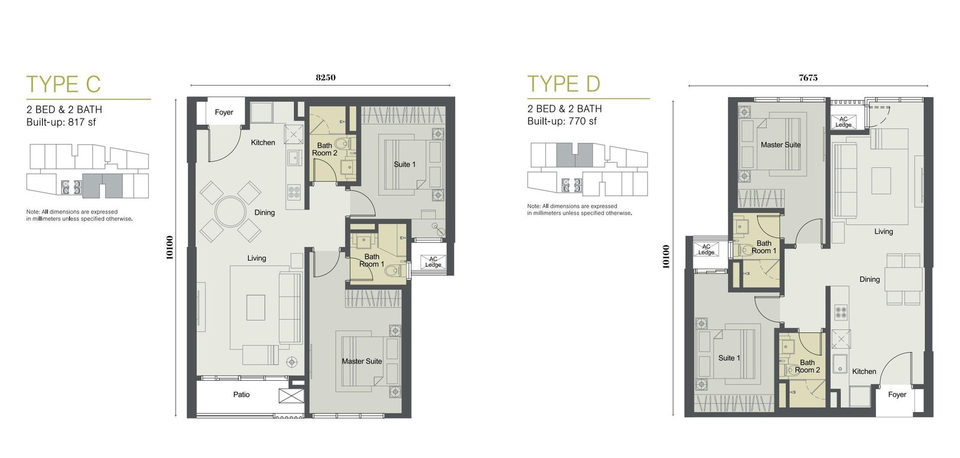 Types C & D Elysia Park floor plan