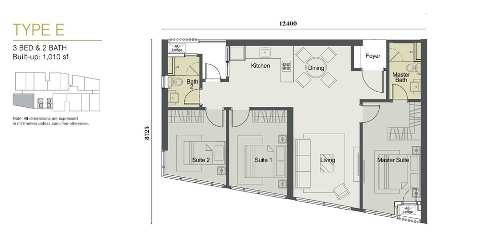 Type E Elysia Park floor plan