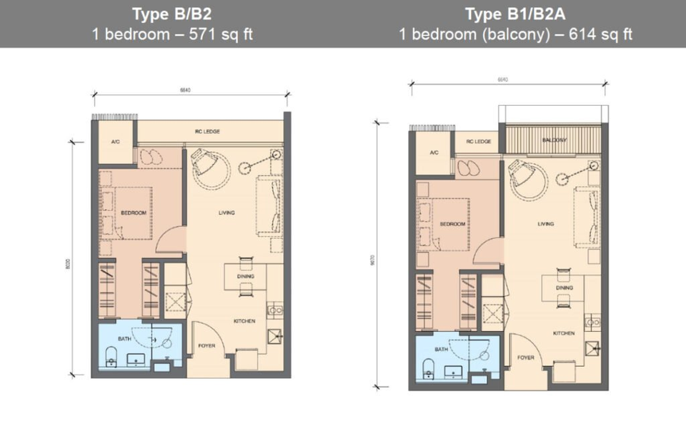 Type B / B1 / B2A Grand Medini floor plan