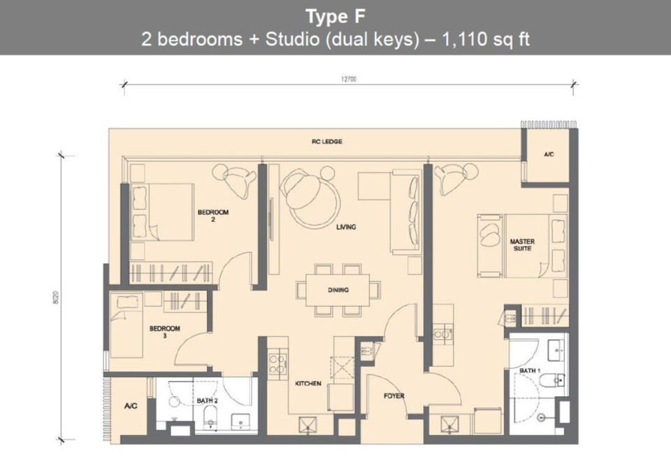 Type F Grand Medini floor plan