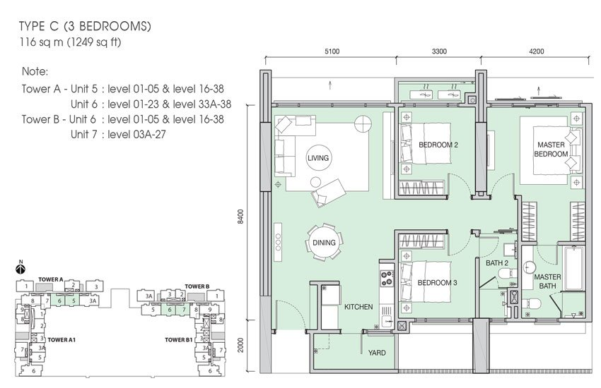 Type C / C1 Iskandar Residences floor plan