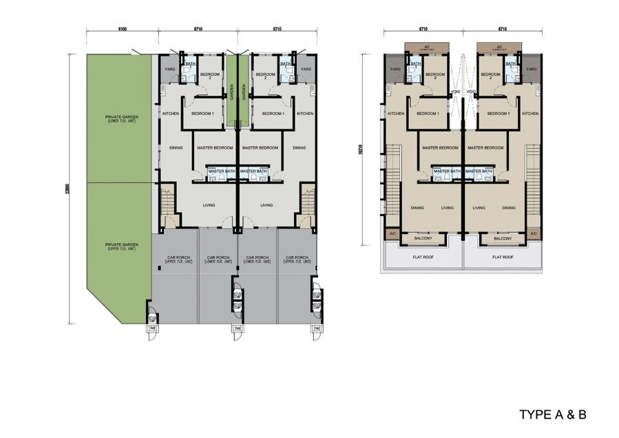 Wawari West Park Homes Type A and Type B floor plans