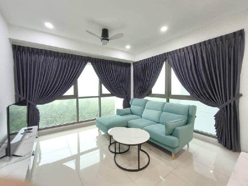 Iskandar Residences — Furnished living area with corner windows